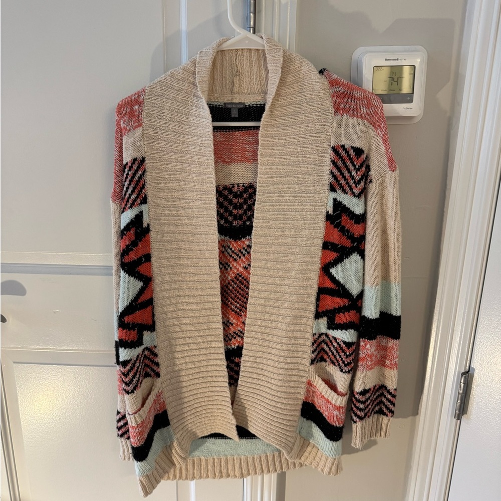 Charlotte Russe Beige and Multicolor Cardigan